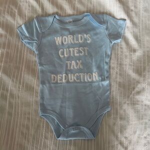 Blue Baby Onesie - World's Cutest Tax Deduction NWOT